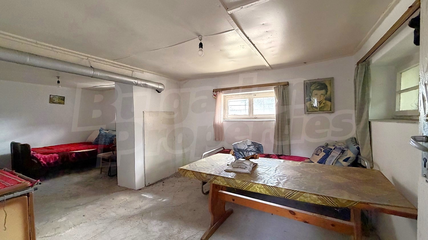 inside, basement, furnished