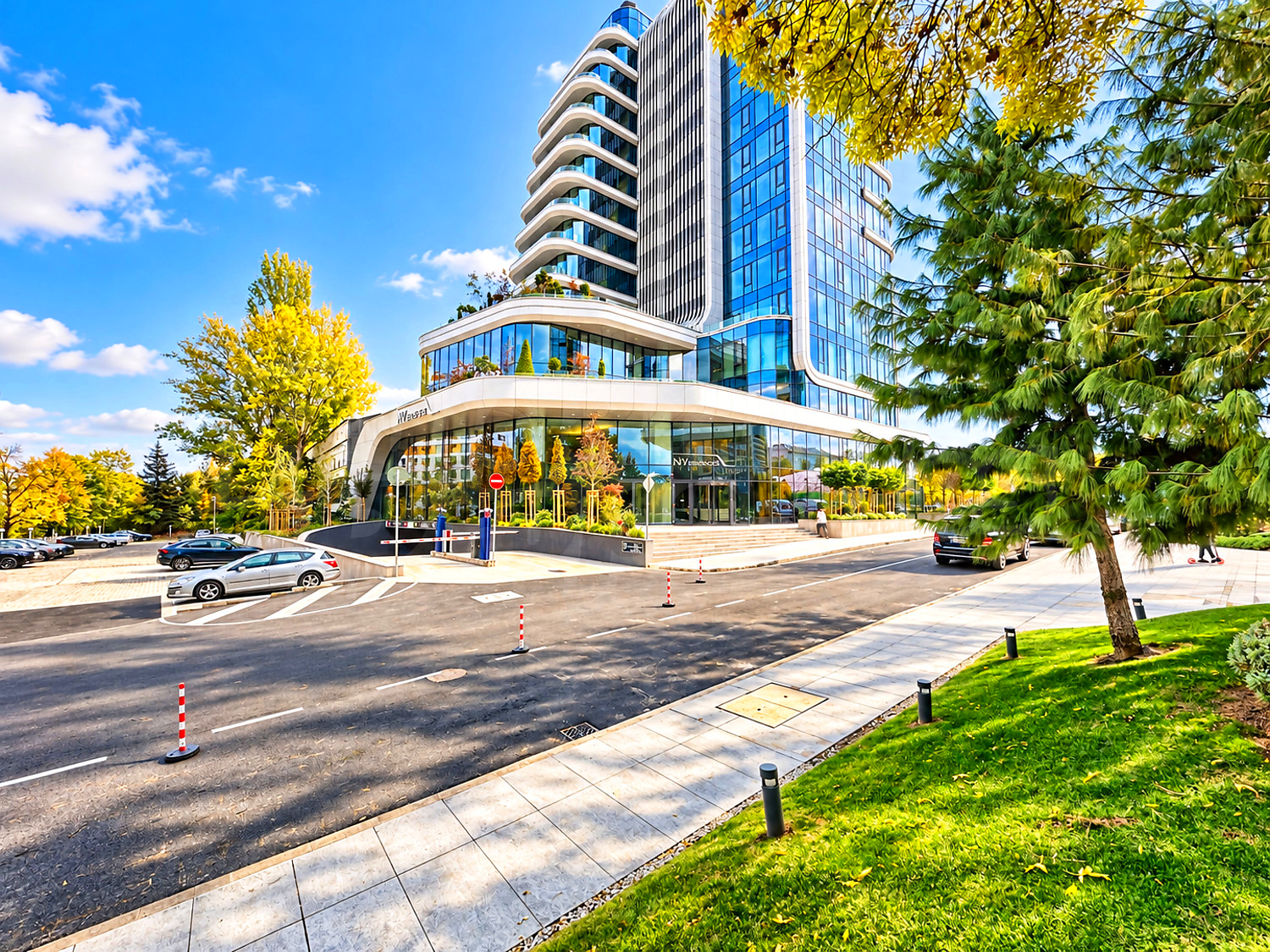 outside, facade, garden, parking
