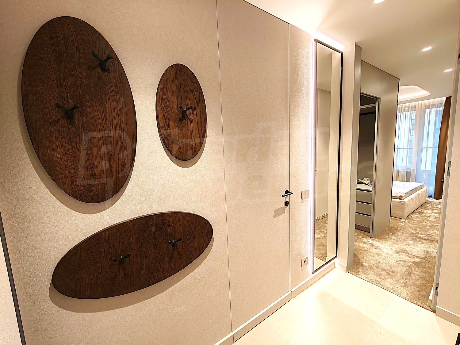 hallway, bedroom, furnished