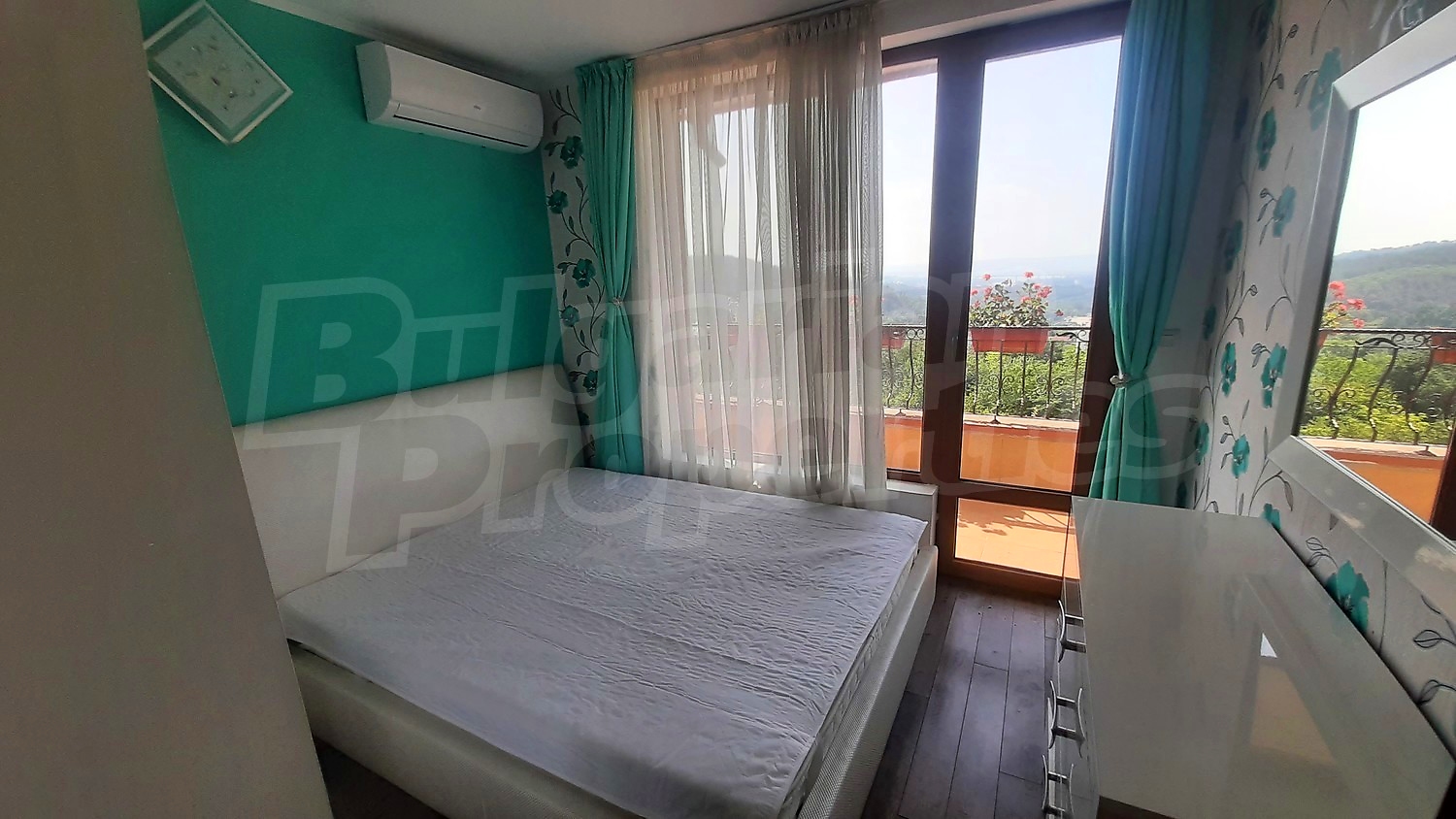 inside, bedroom, balcony, furnished, view from balcony
