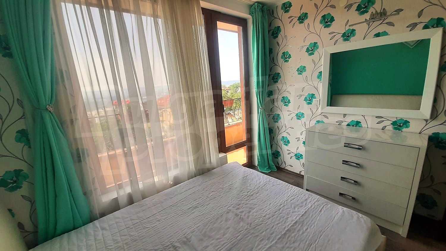 bedroom, balcony, view from balcony