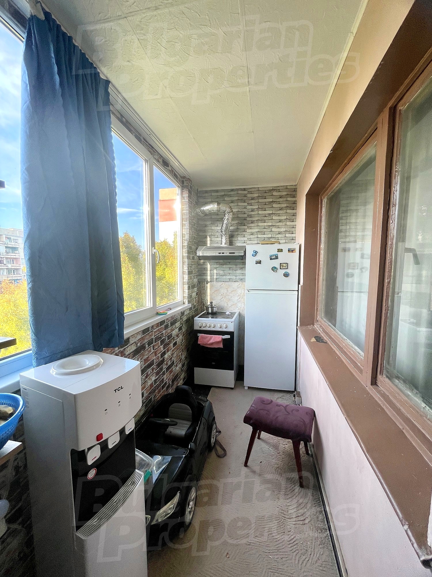 balcony, furnished