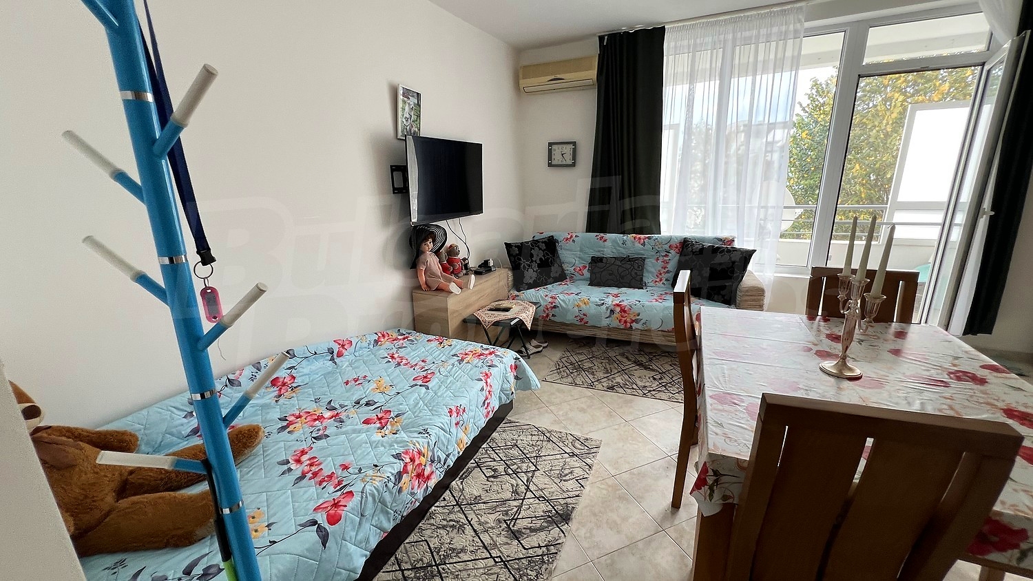 inside, living room, balcony, furnished