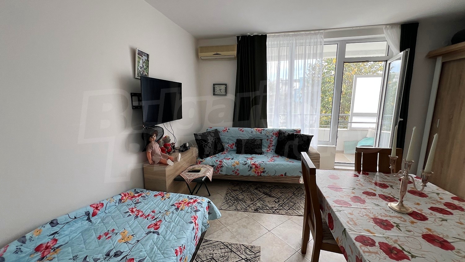 inside, living room, balcony, furnished