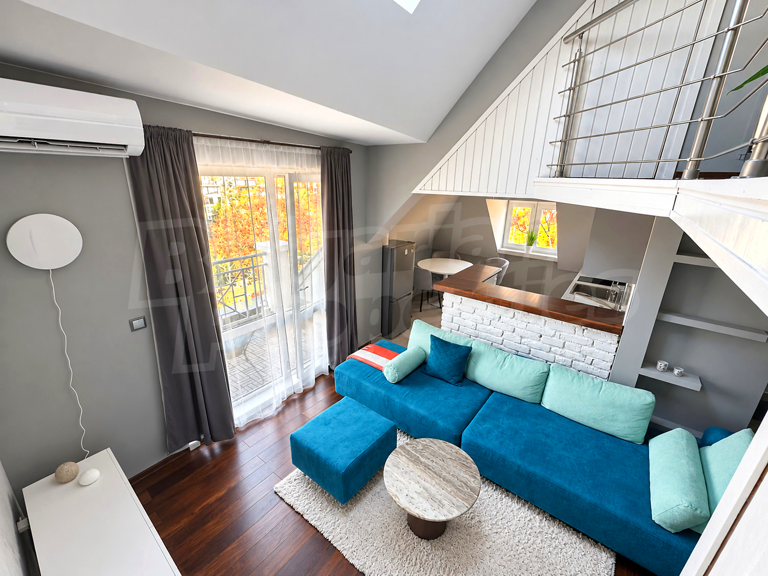 inside, living room, balcony, furnished