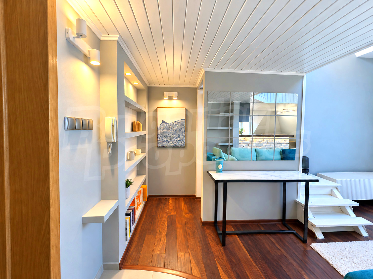 inside, furnished