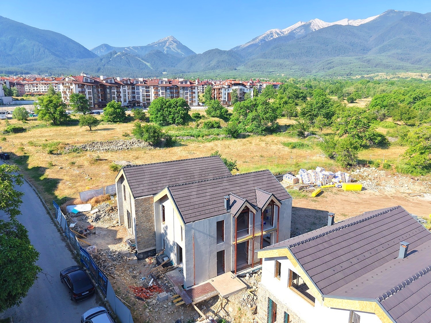 outside, mountain, green area, facade