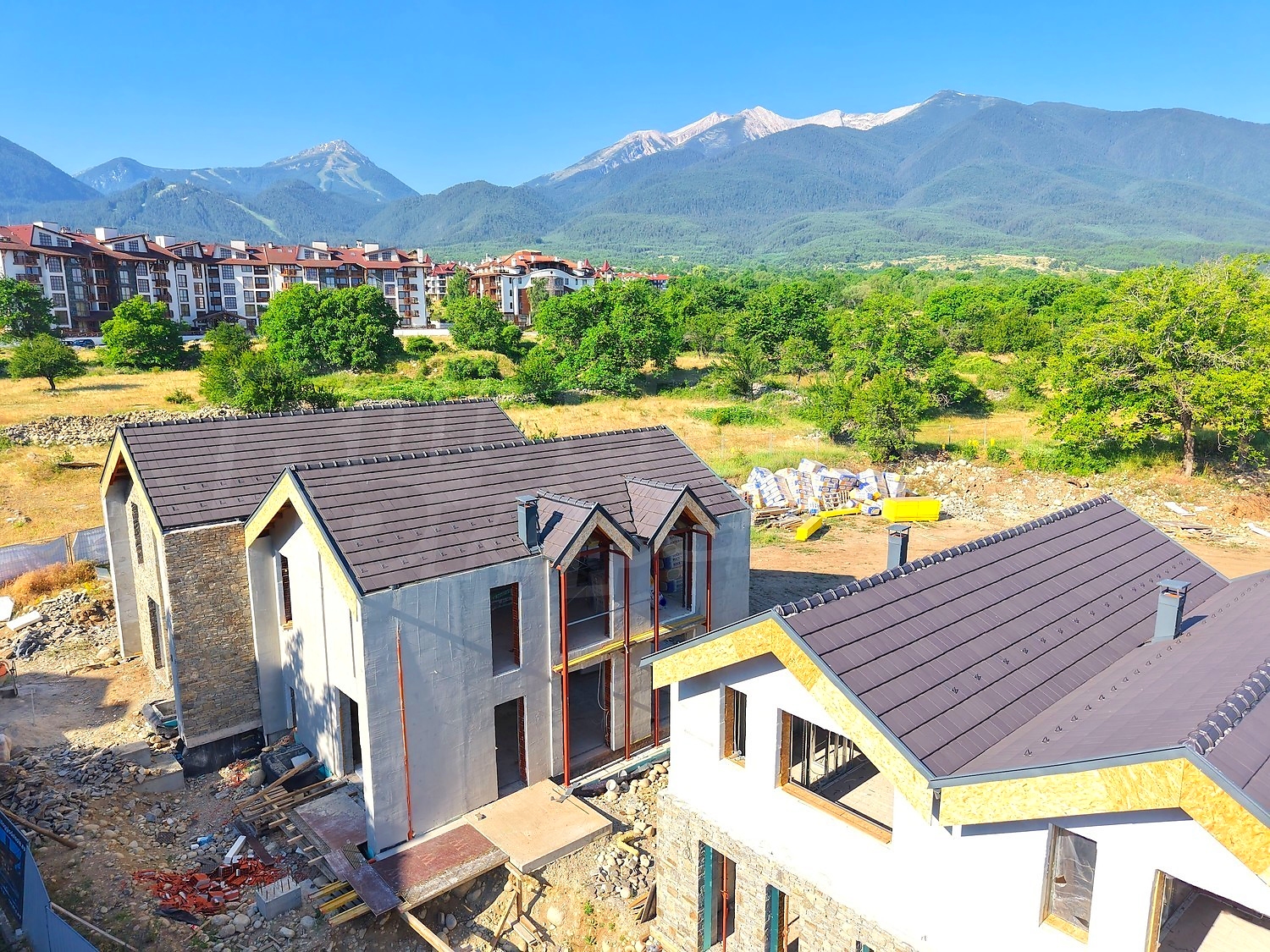 outside, mountain, green area, facade
