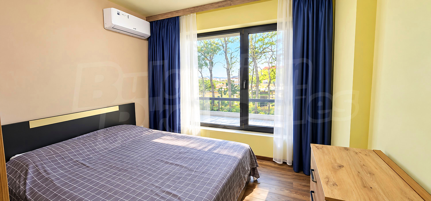 inside, bedroom, view from balcony