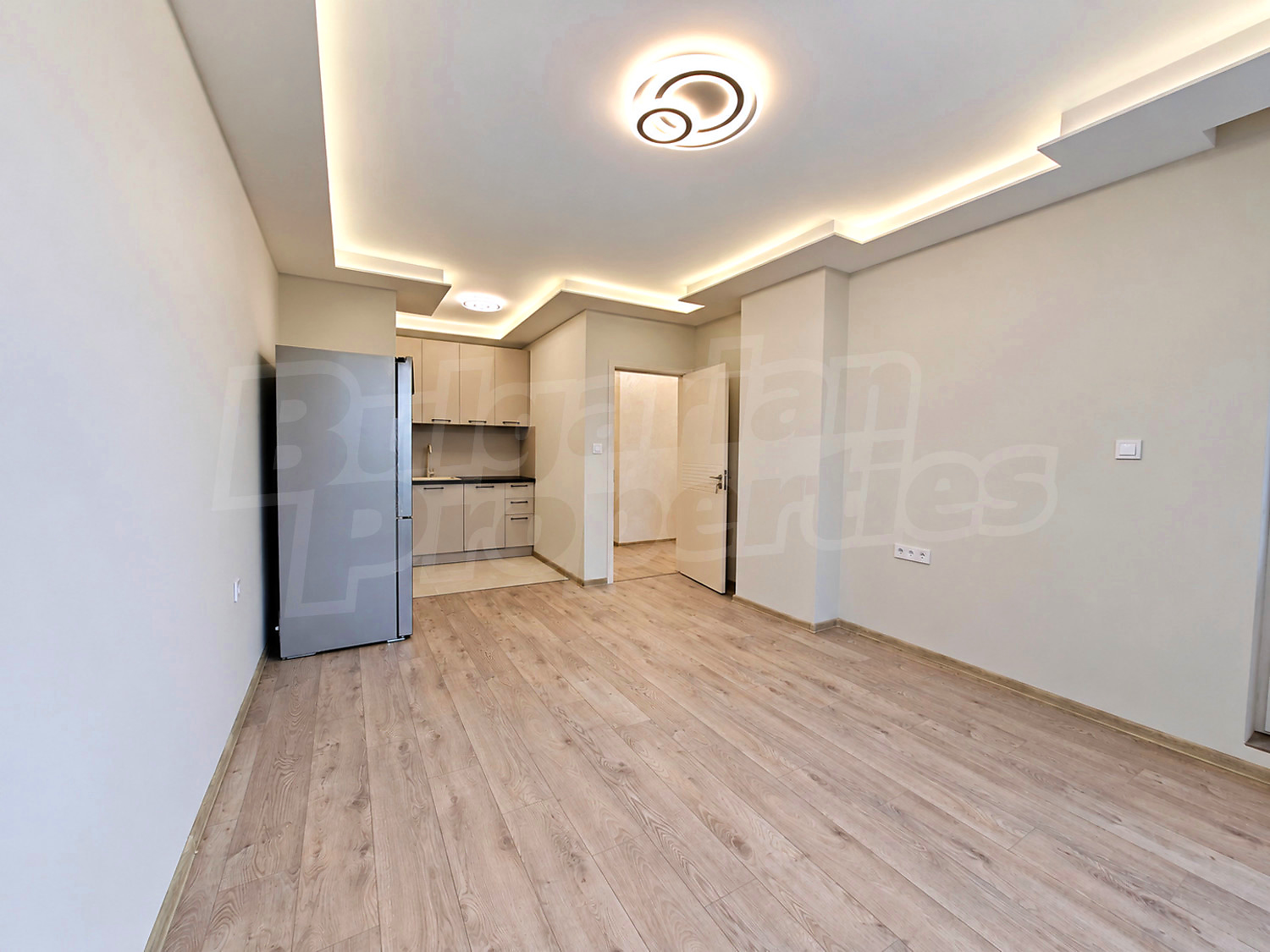 inside, kitchen, living room, furnished