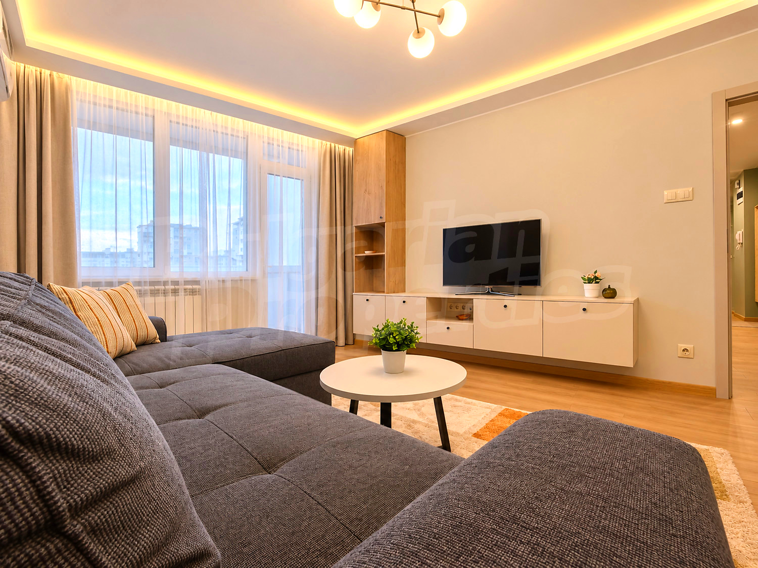 inside, living room, furnished