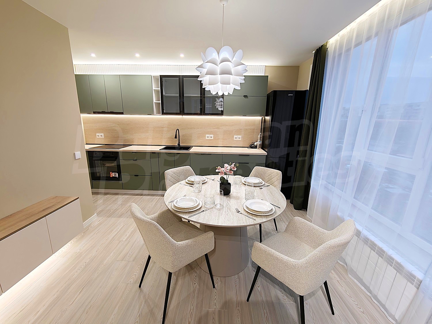 inside, kitchen, furnished