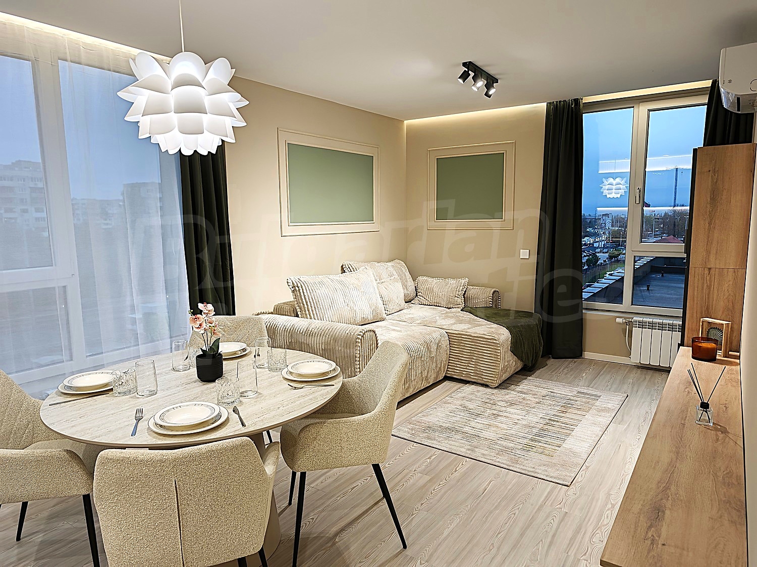 inside, living room, furnished