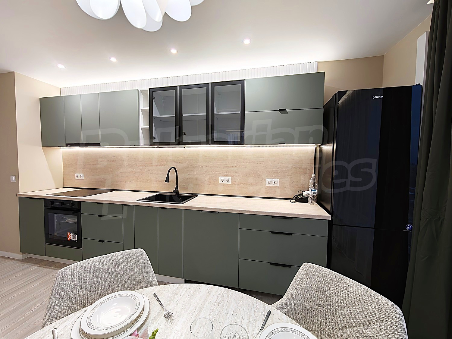 inside, kitchen, furnished