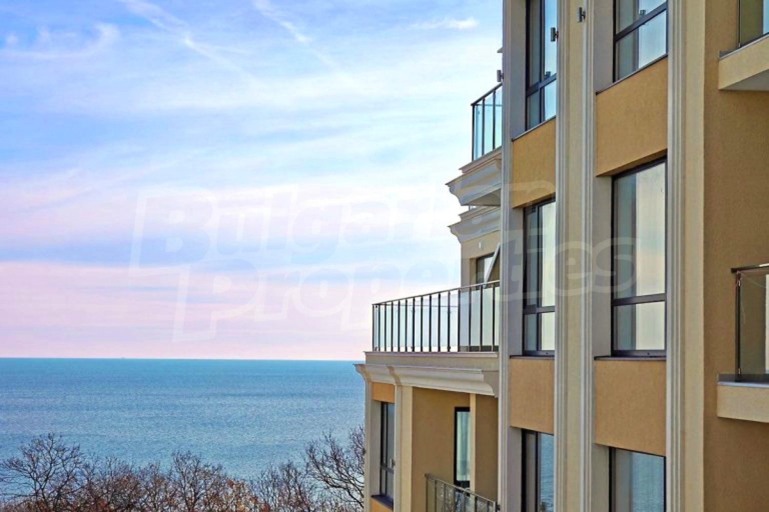 facade, sea, view from balcony