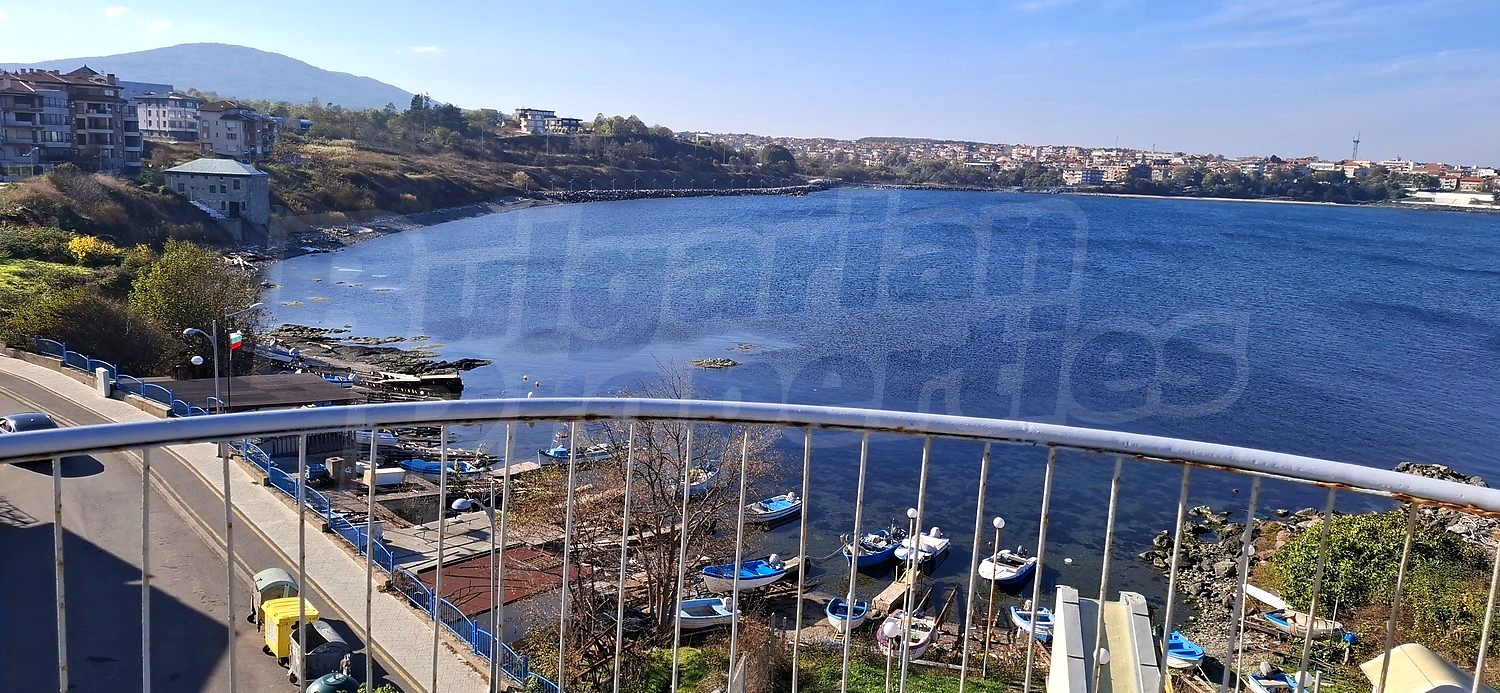 outside, view from balcony, sea, mountain