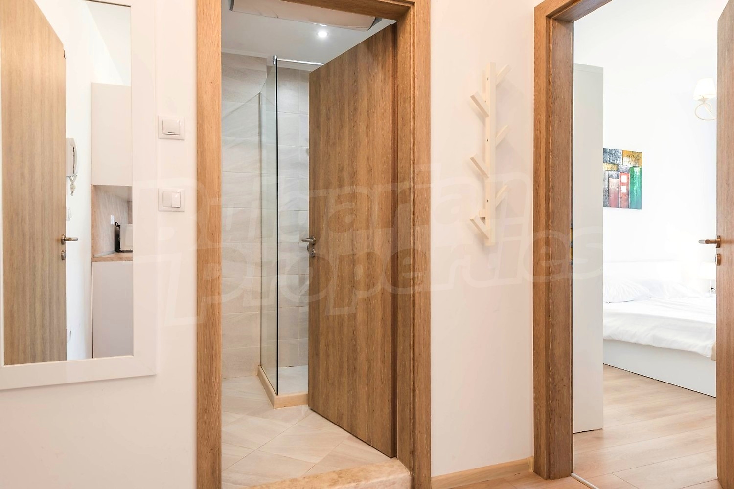 inside, bathroom, bedroom, hallway