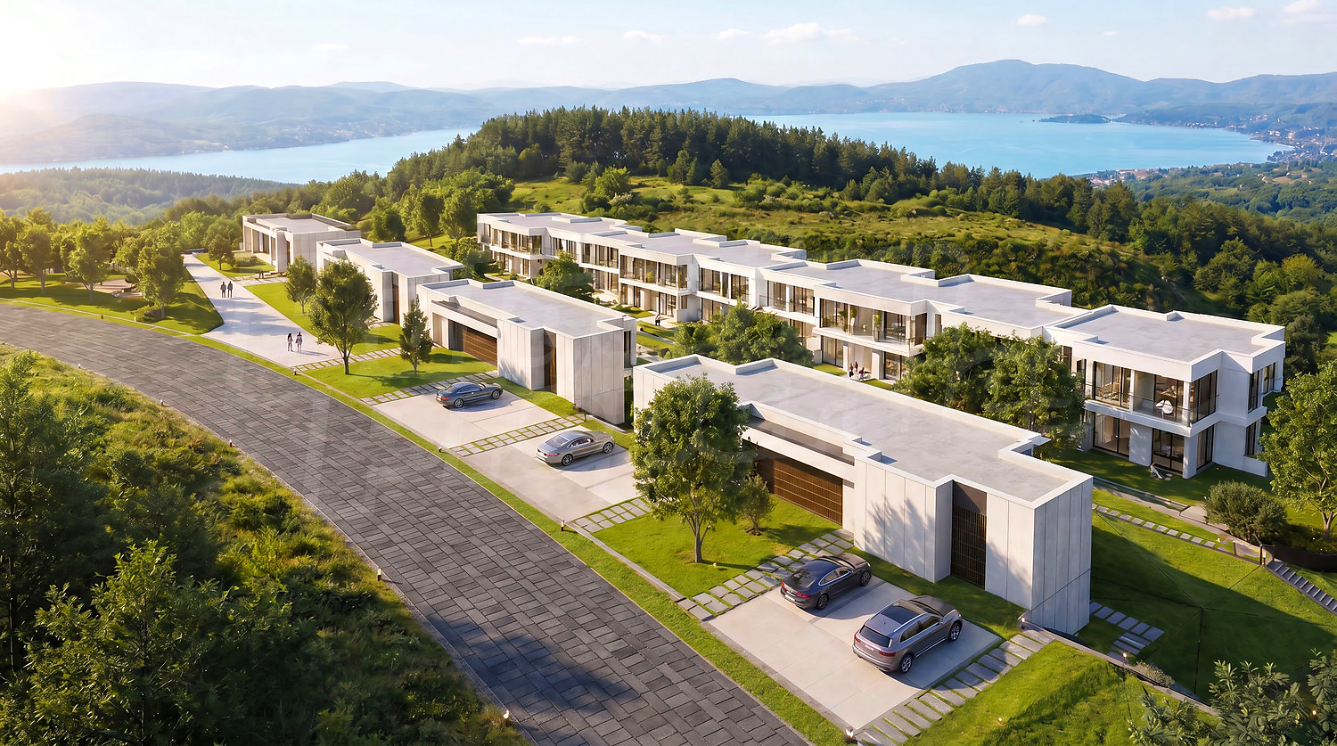 outside, view from balcony, mountain, green area, parking