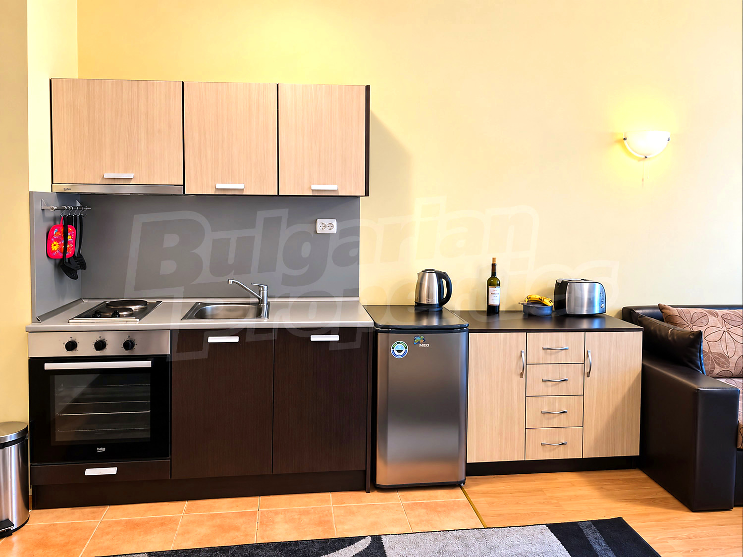 inside, kitchen, furnished