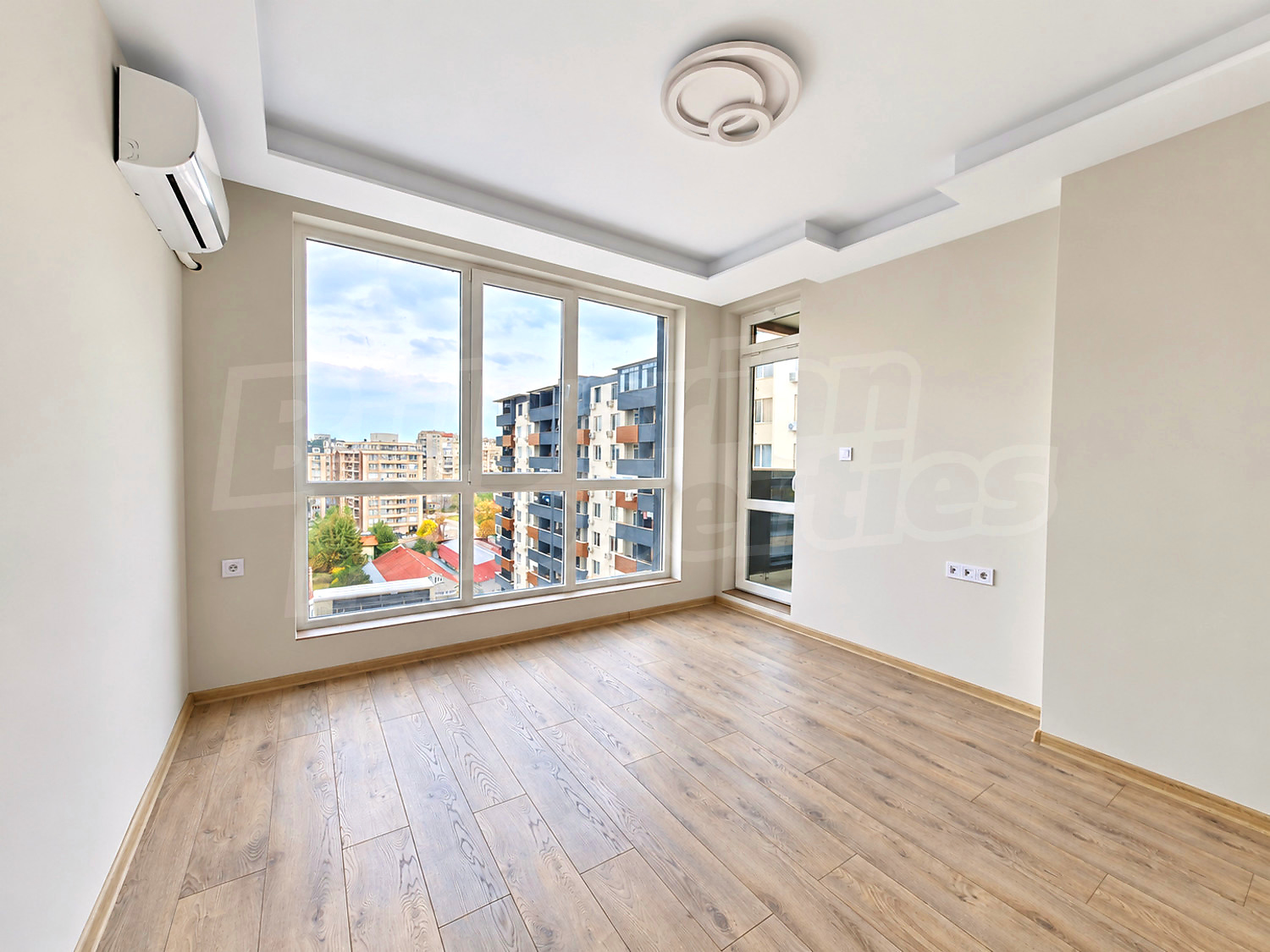 inside, view from balcony, unfurnished