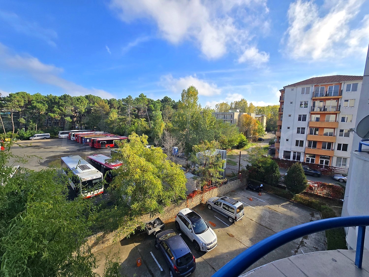 outside, parking, view from balcony