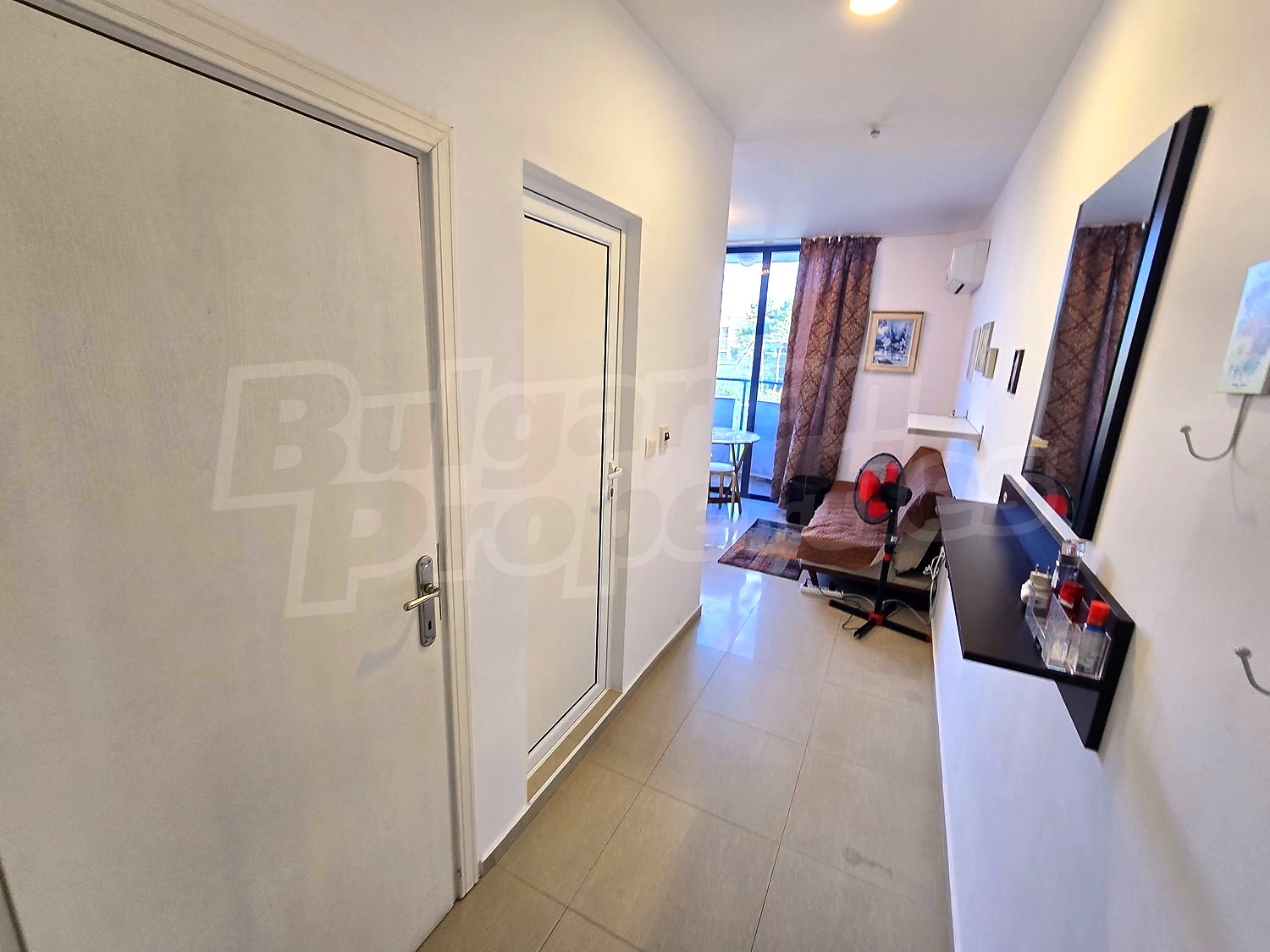 inside, hallway, balcony, furnished