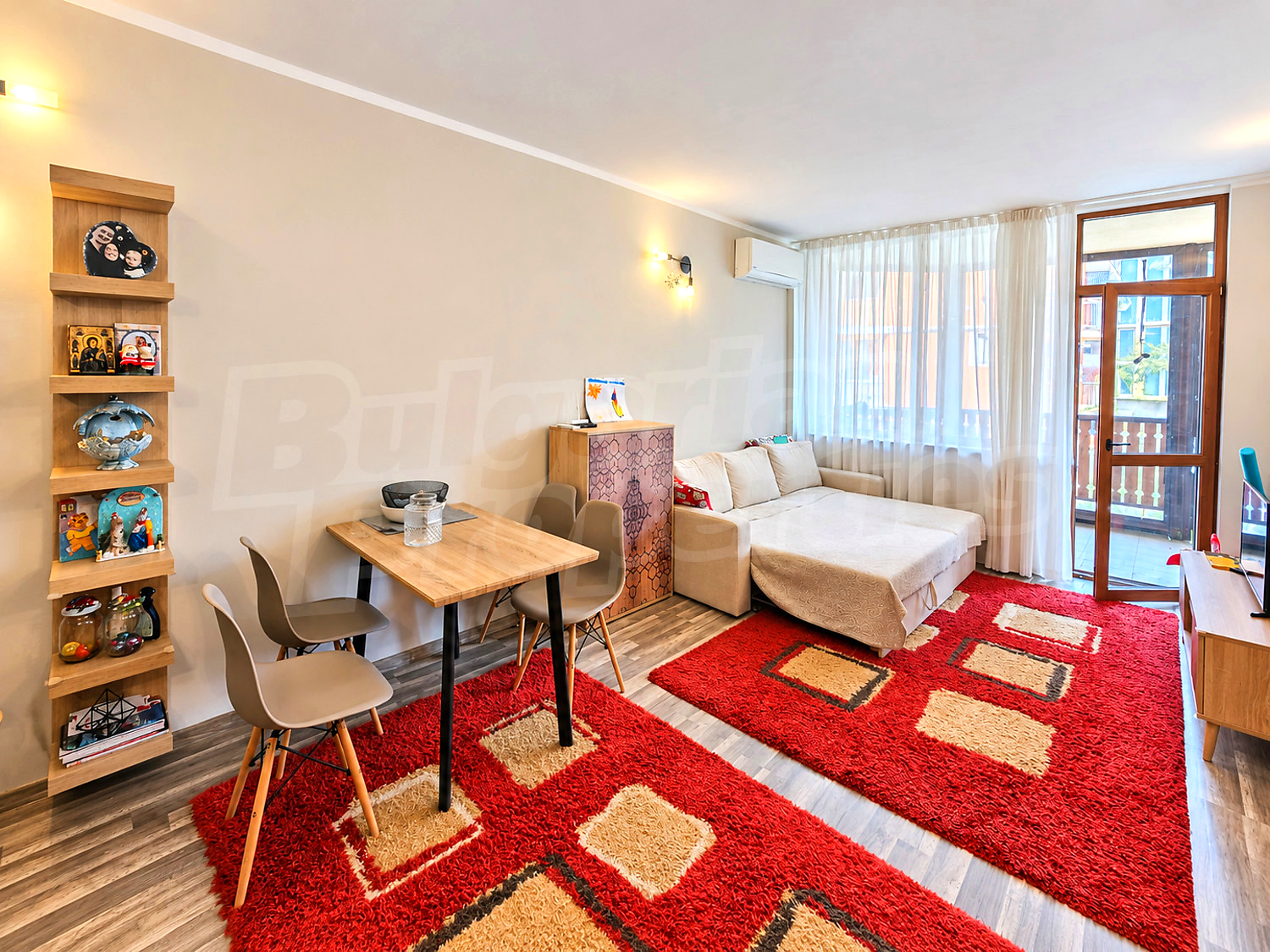 inside, living room, balcony, furnished