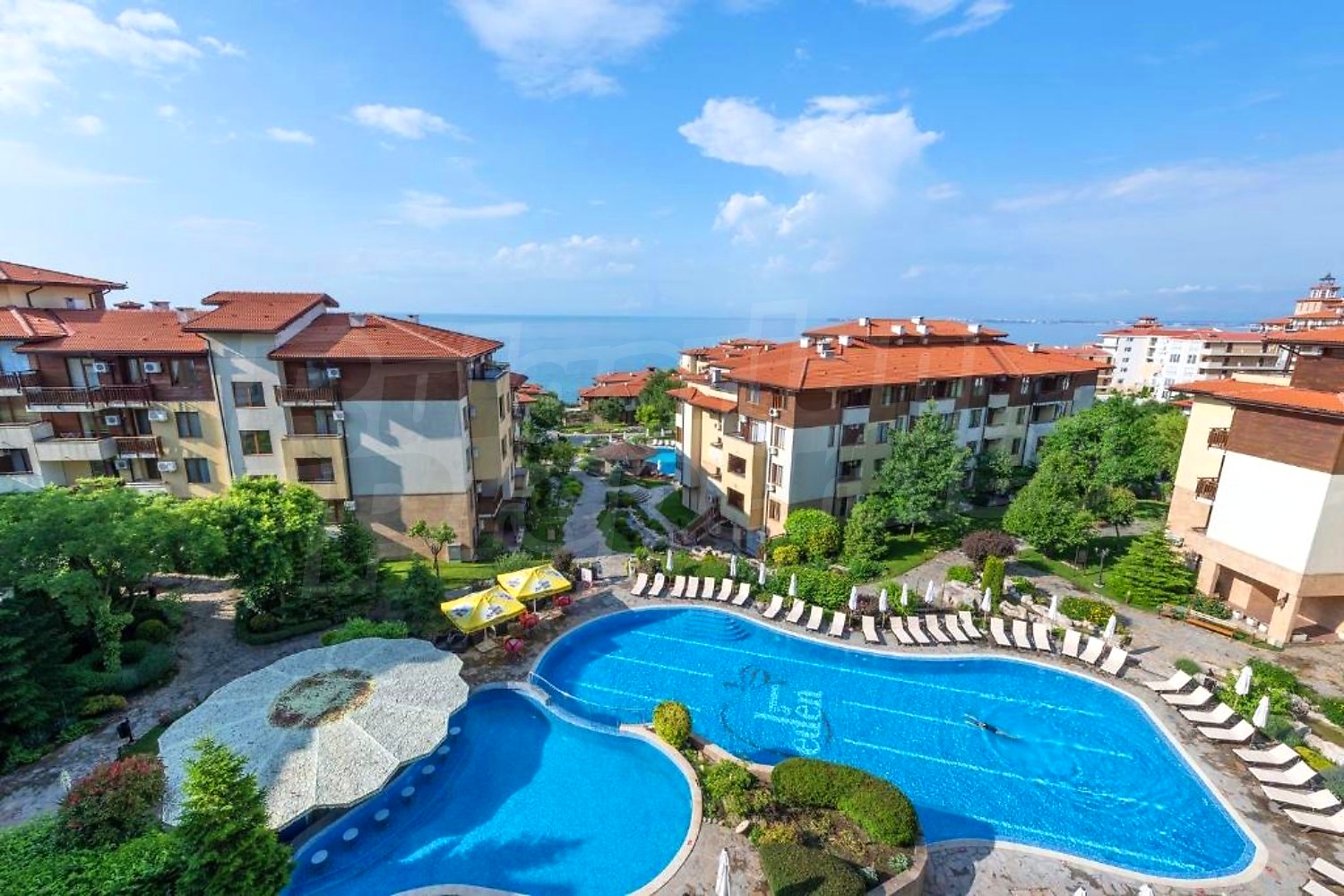 outside, pool, sea, garden, green area