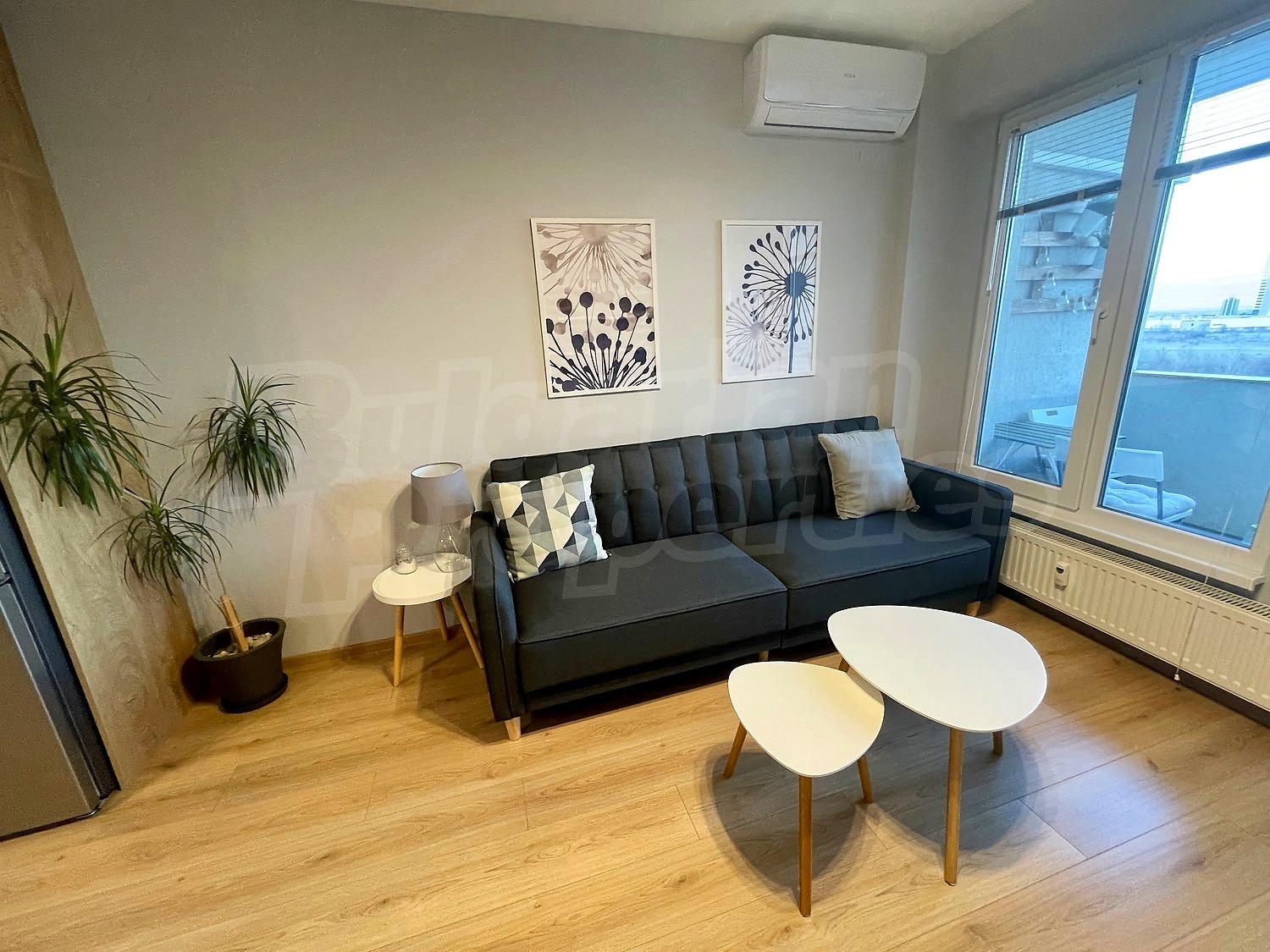 inside, living room, balcony, furnished