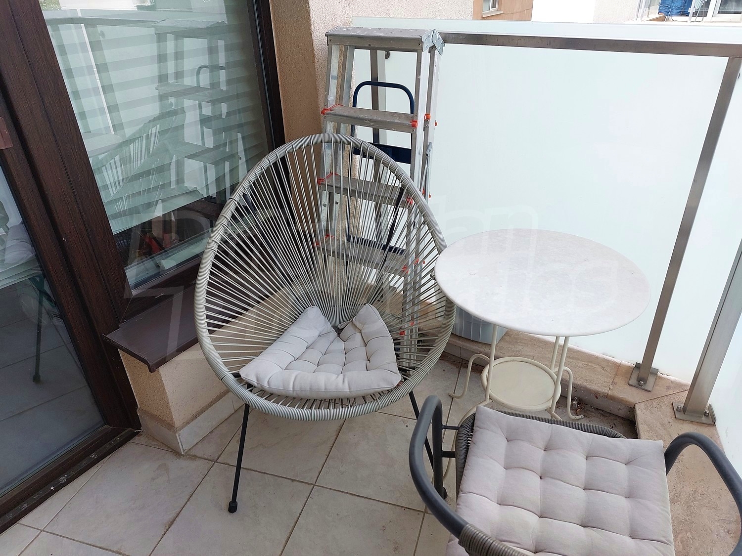 balcony, furnished
