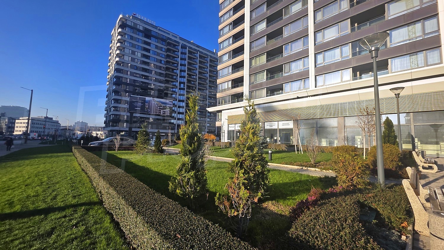 outside, facade, green area