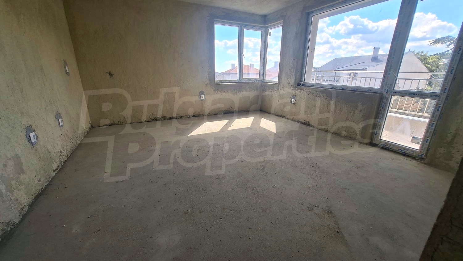 inside, unfurnished, view from balcony
