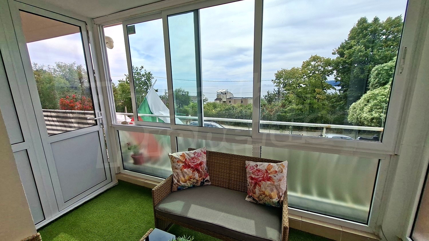 balcony, outside, view from balcony, furnished