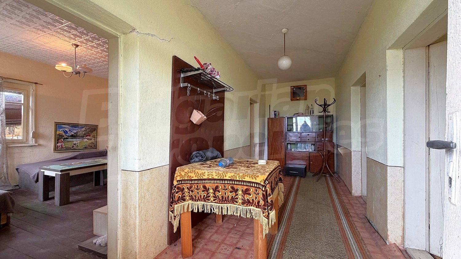 inside, hallway, living room, furnished
