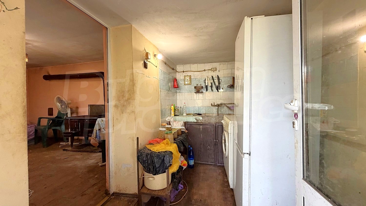 inside, kitchen, living room, furnished