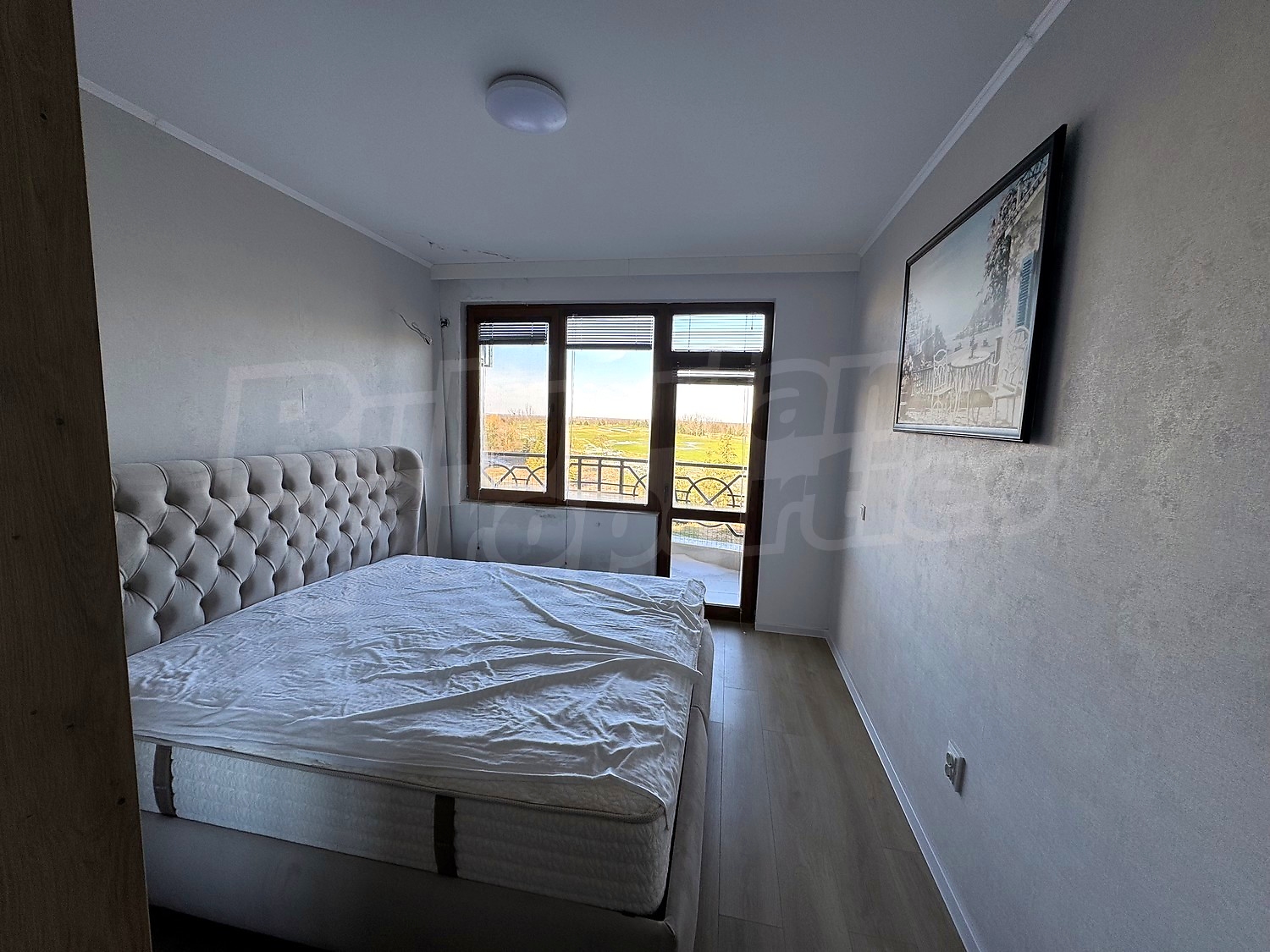 inside, bedroom, view from balcony, furnished