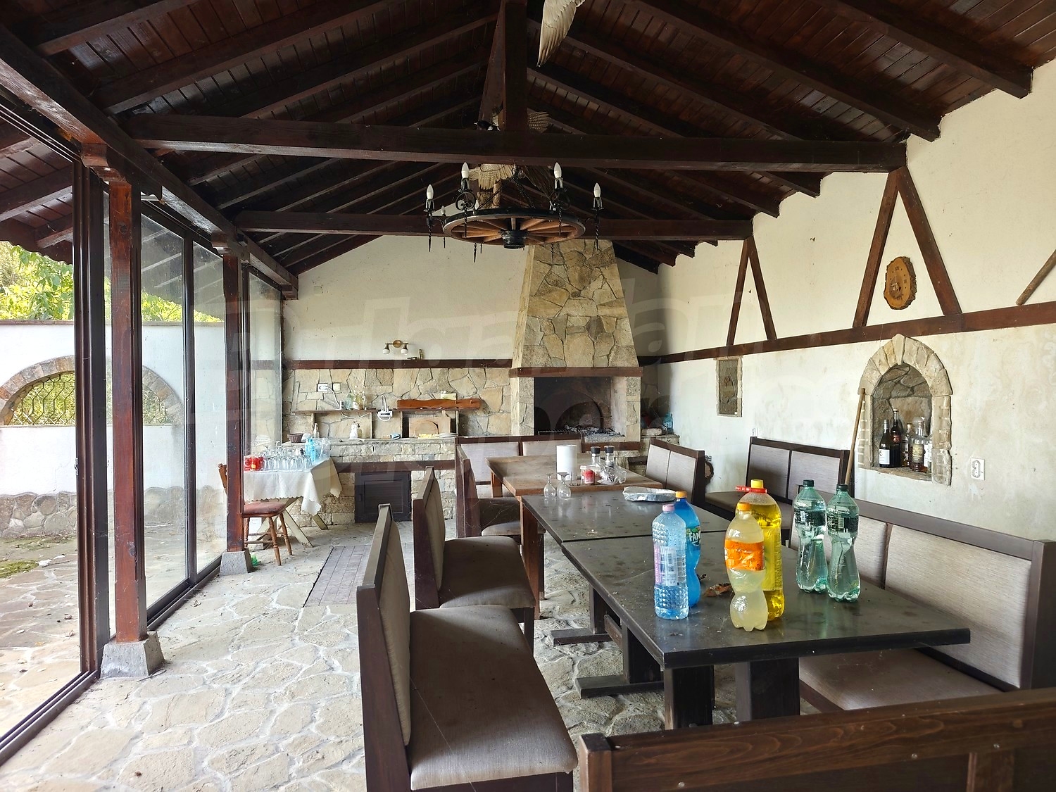 inside, furnished, fireplace
