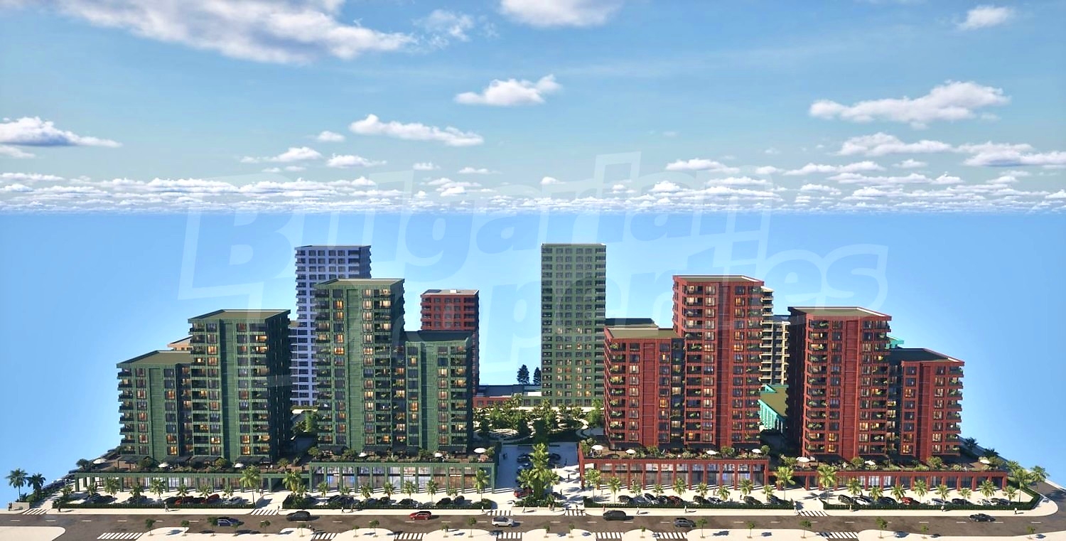 facade, outside, view from balcony, sea