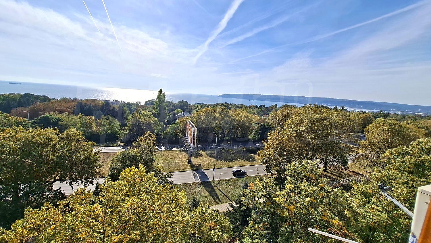 outside, sea, view from balcony, green area