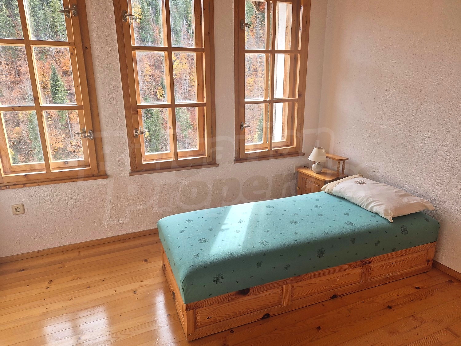 inside, bedroom, view from balcony