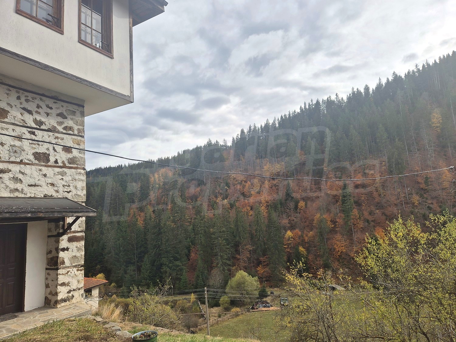 facade, mountain, outside, green area