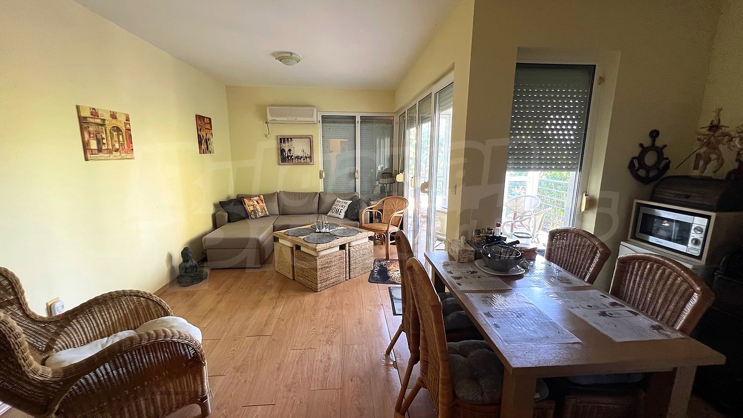 inside, living room, balcony, furnished