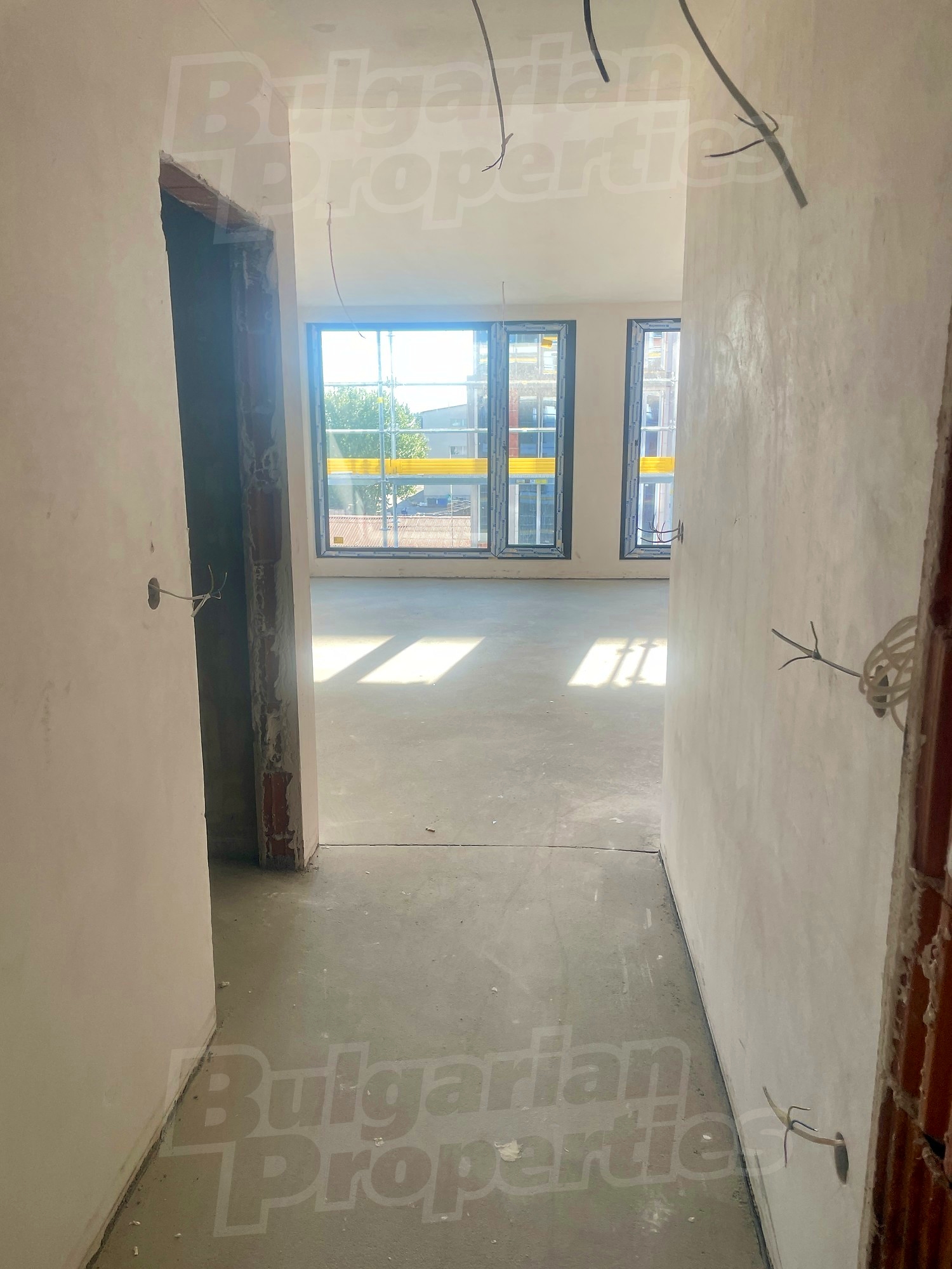 inside, view from balcony, unfurnished