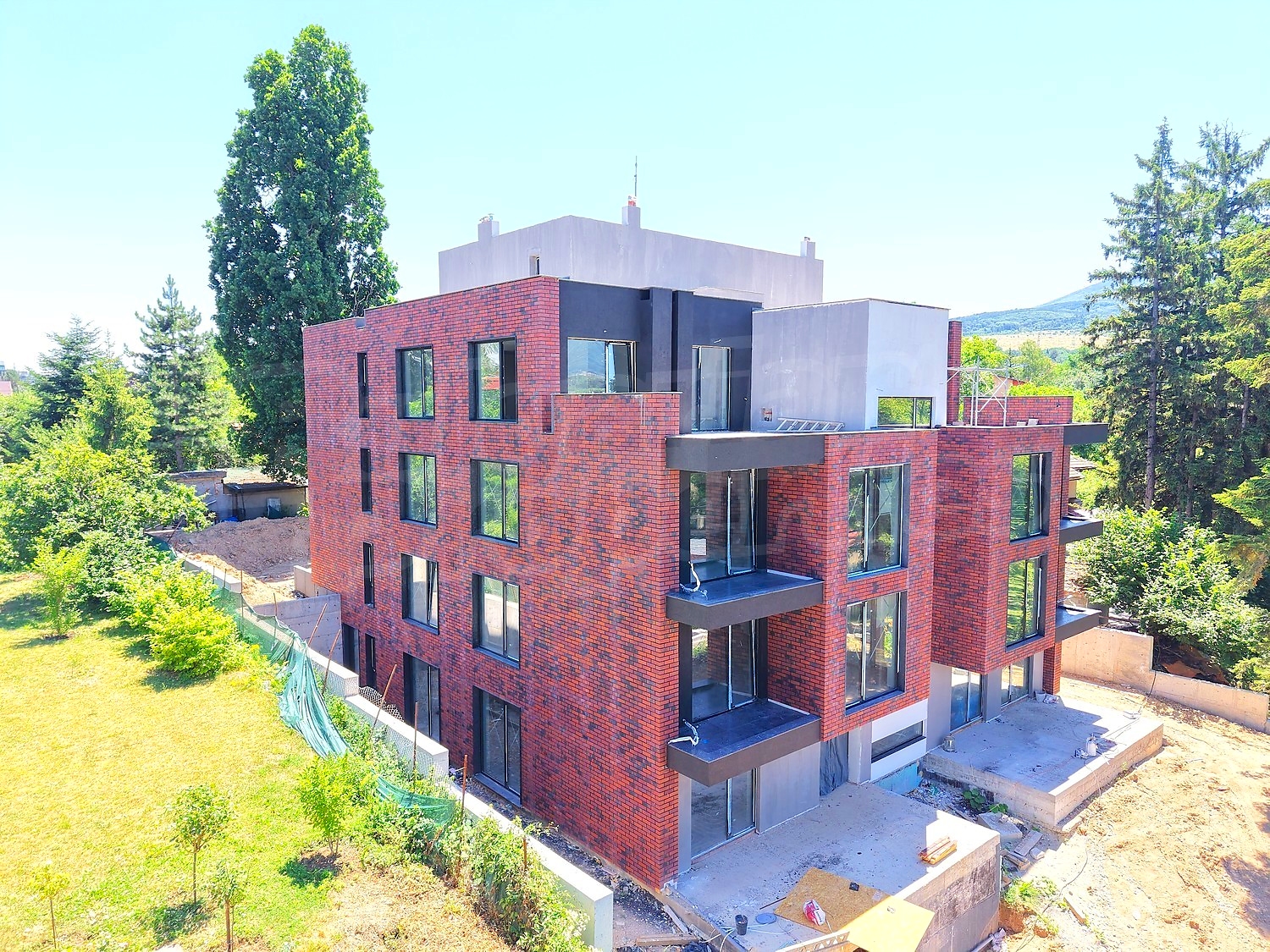facade, garden, outside, green area