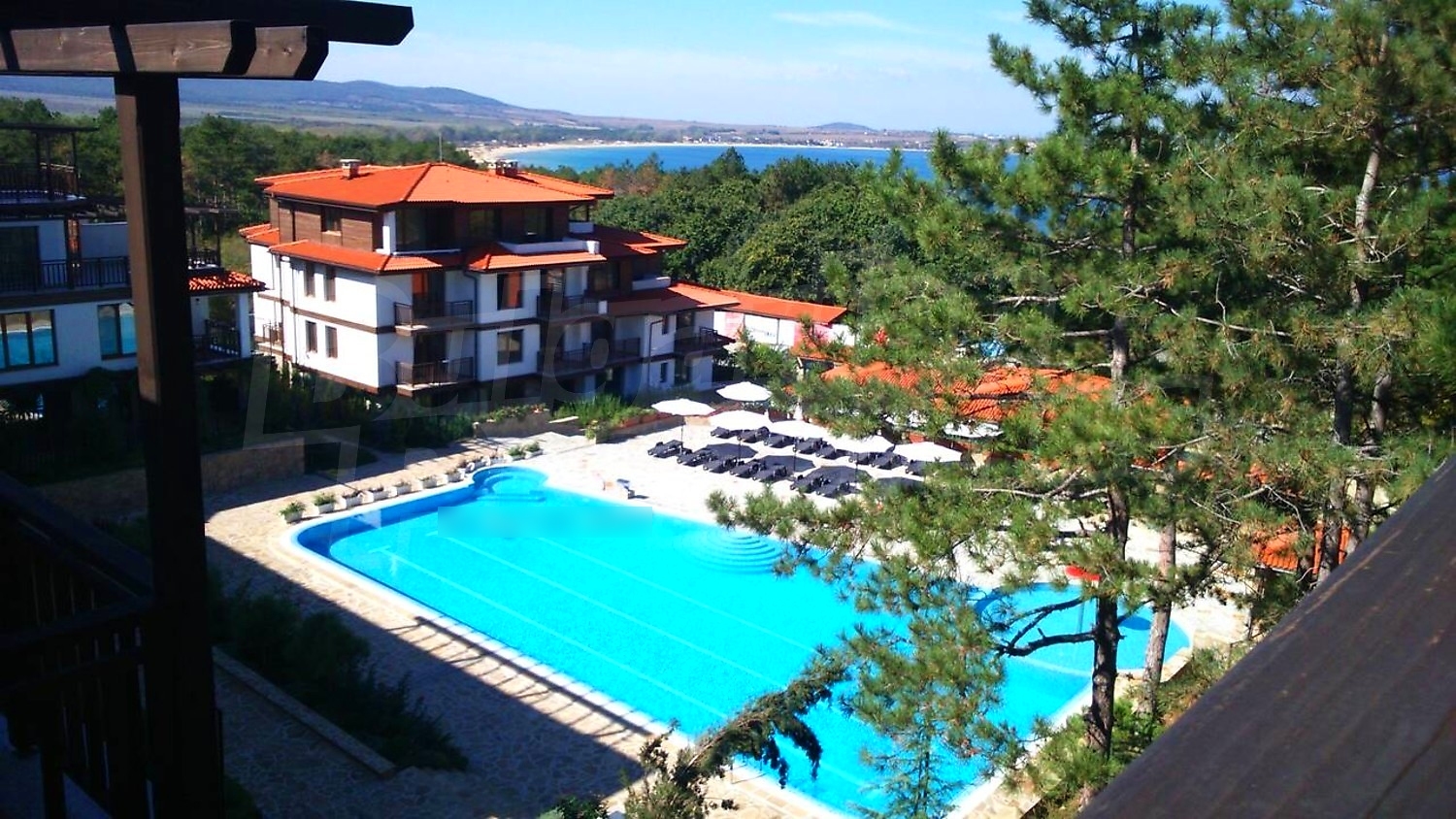 outside, pool, sea, mountain, view from balcony