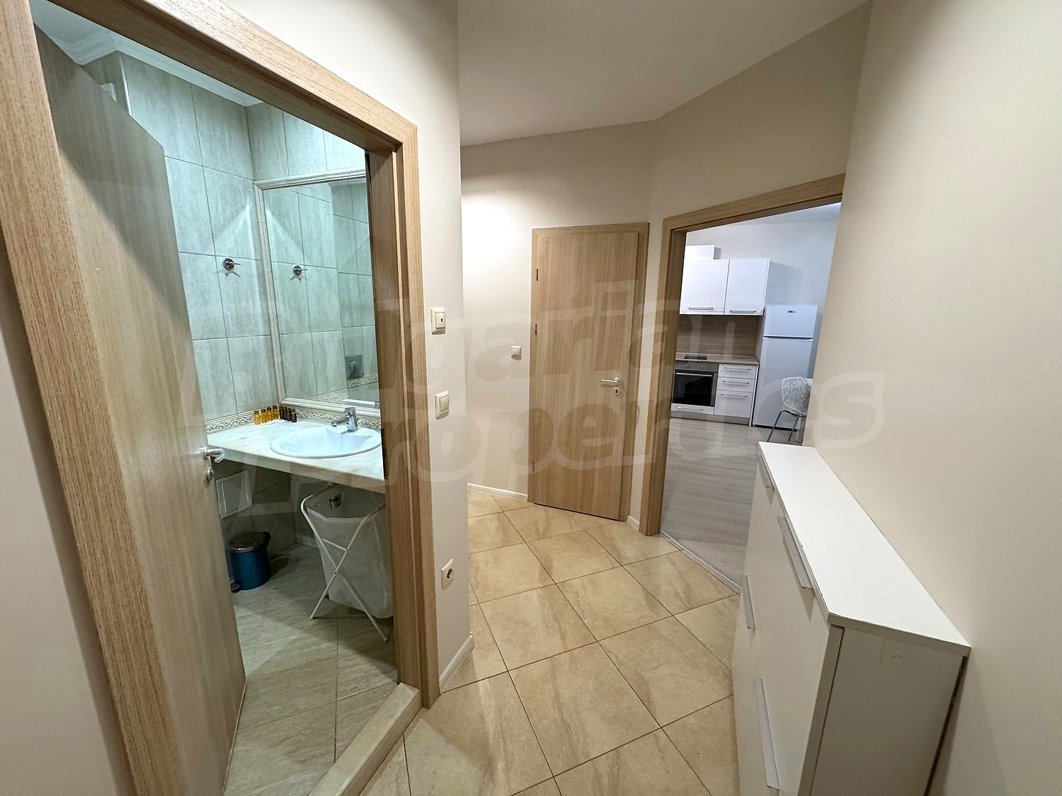 hallway, bathroom, kitchen, inside