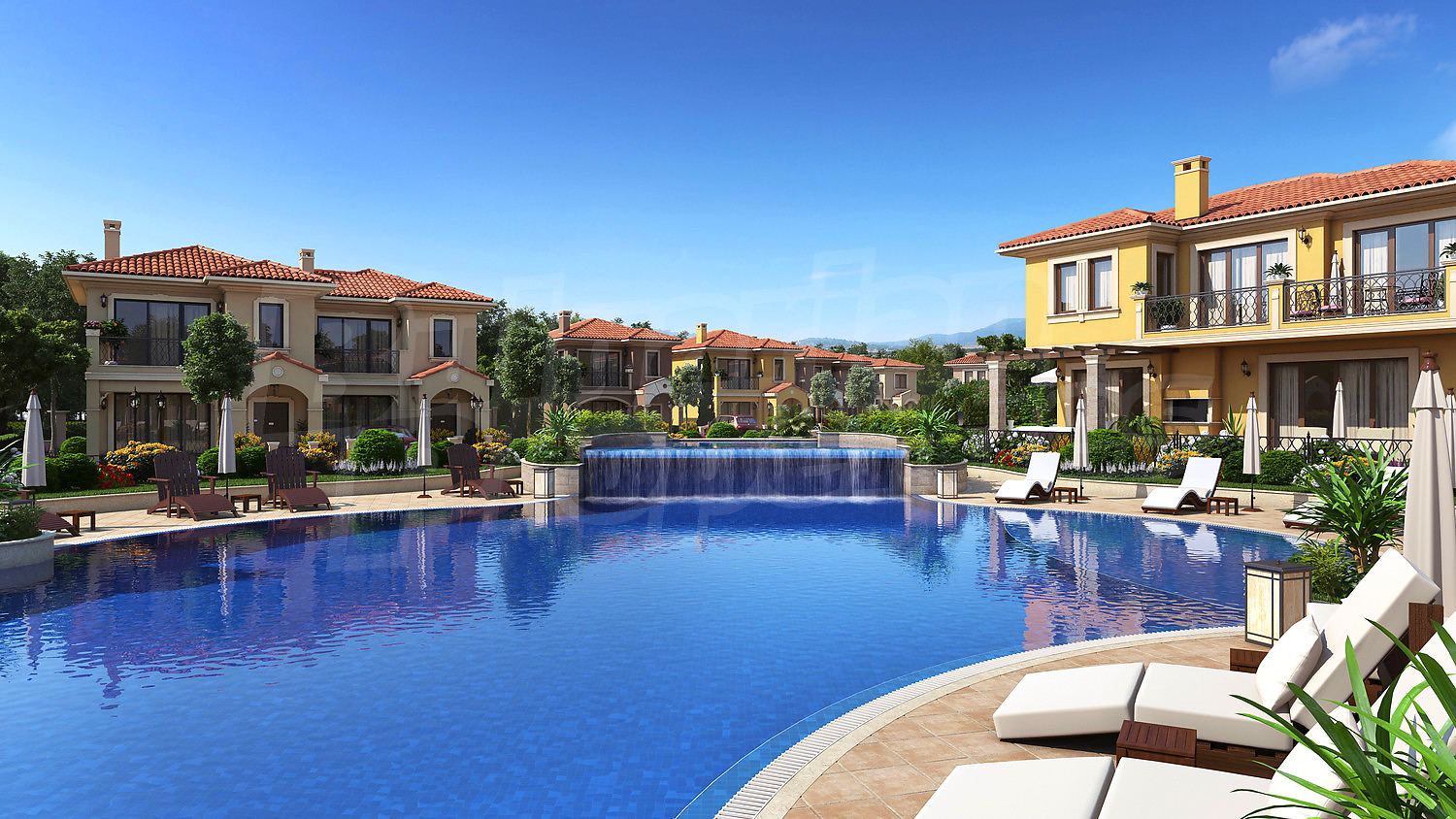 outside, pool, facade, garden