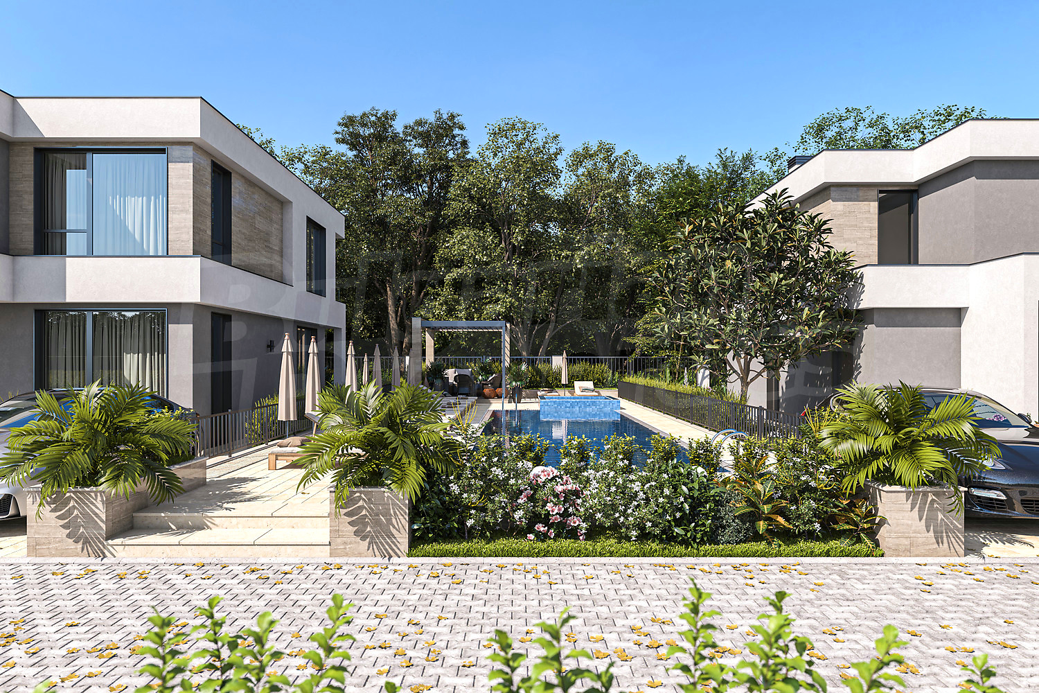 outside, garden, pool