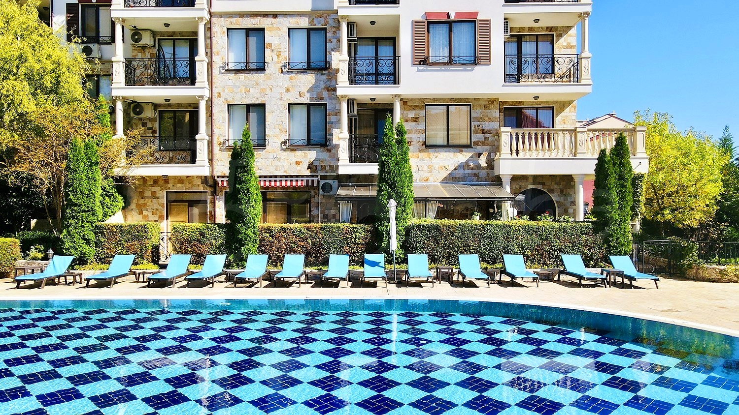 outside, facade, pool, garden