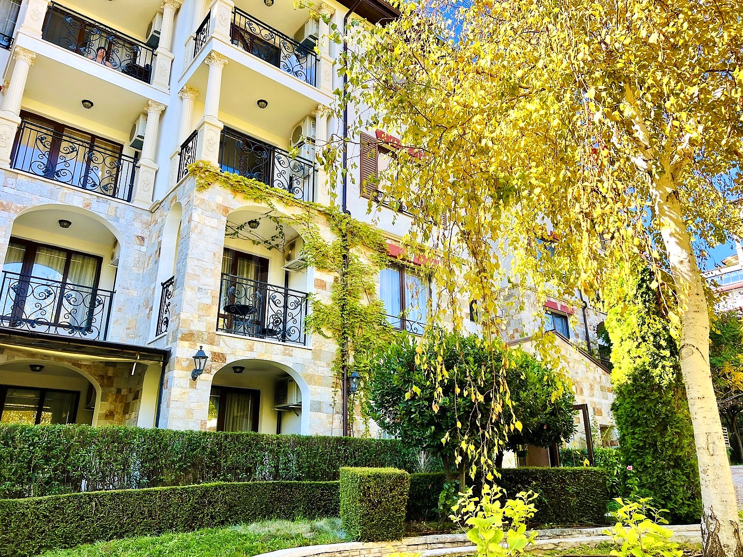 outside, facade, garden, green area